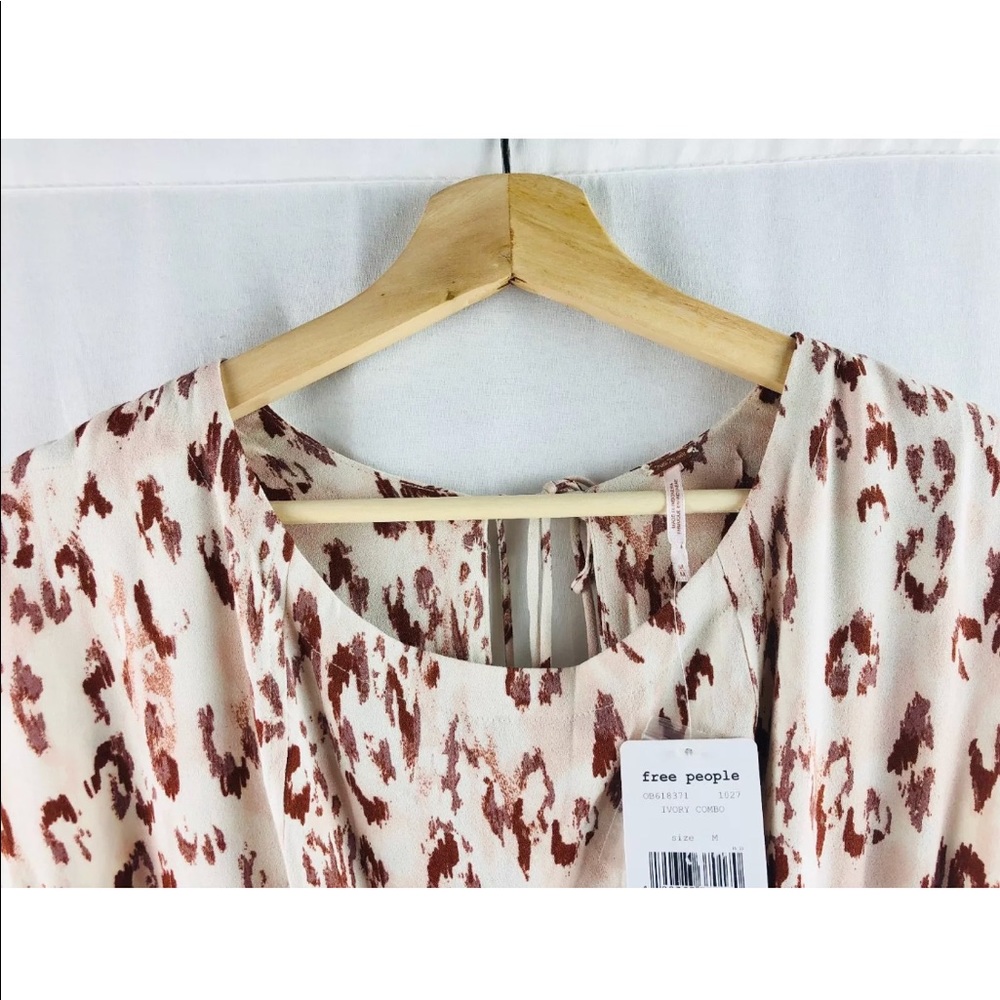 Free People Dress Light Pink Animal Print Mini - Picture 4 of 8